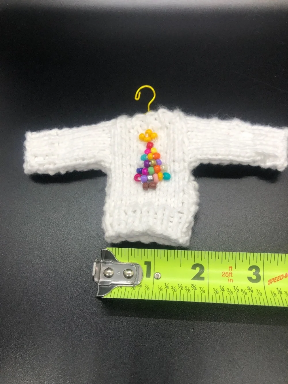 Mini Crochet Sweater Ornament, Tiny Christmas Tree Ornaments Handmade, Gift Tag